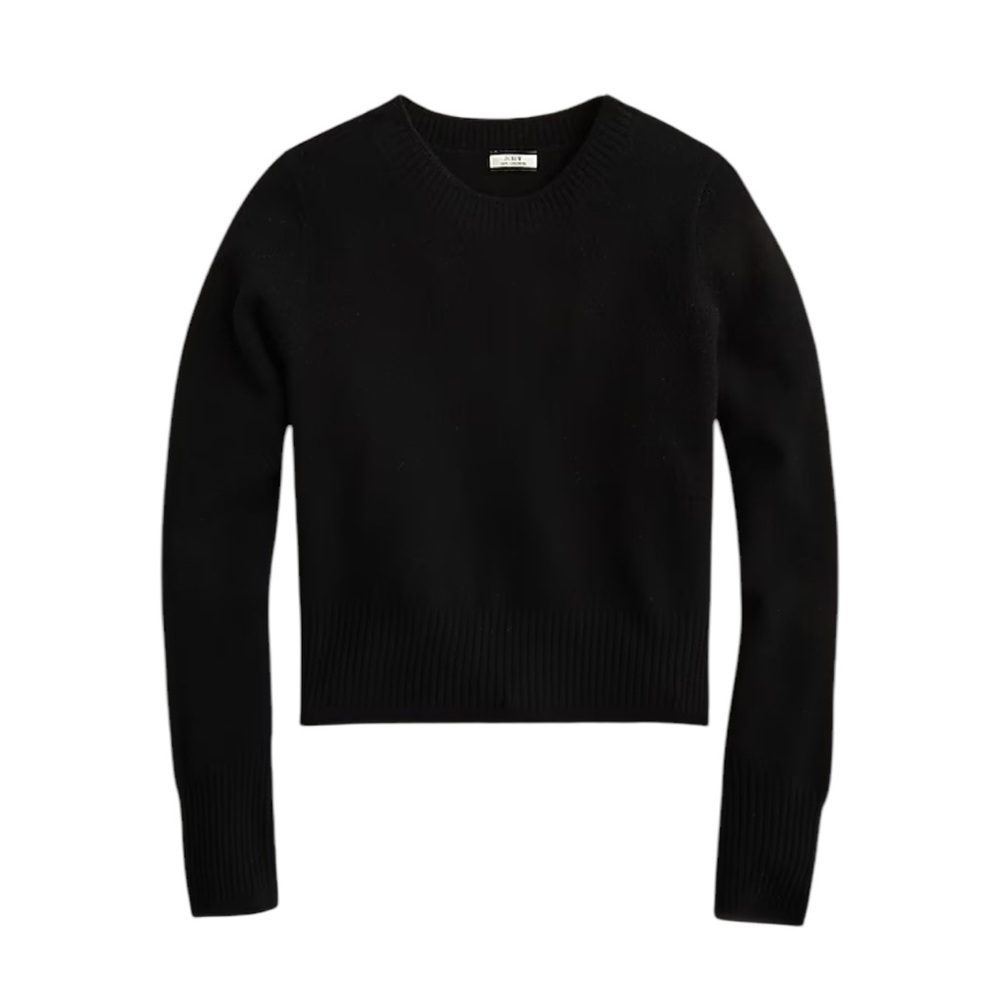 J. Crew Elegant Black Crew Neck Sweater